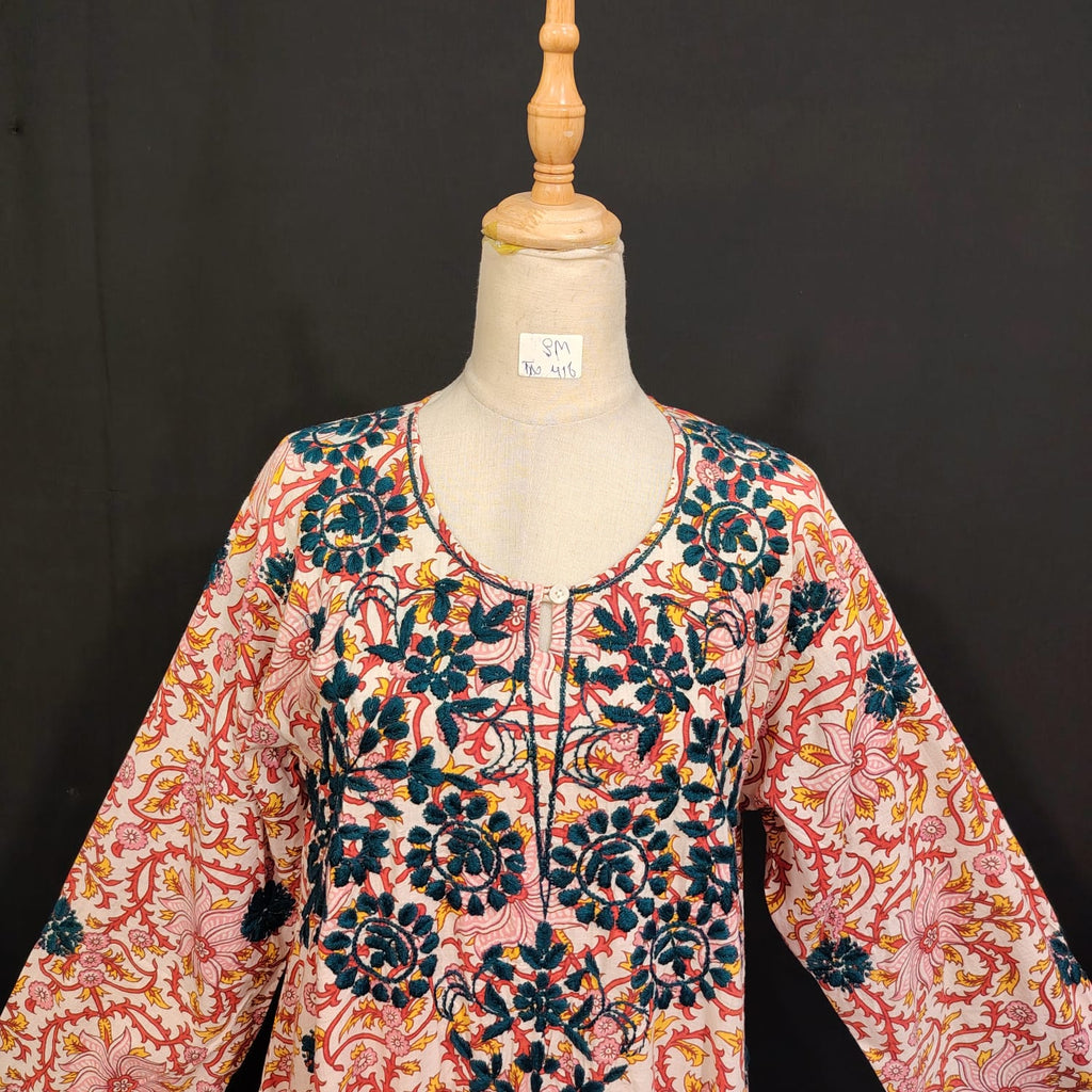 S/M Special Printed Cotton Dress 57" Long Jalabiya