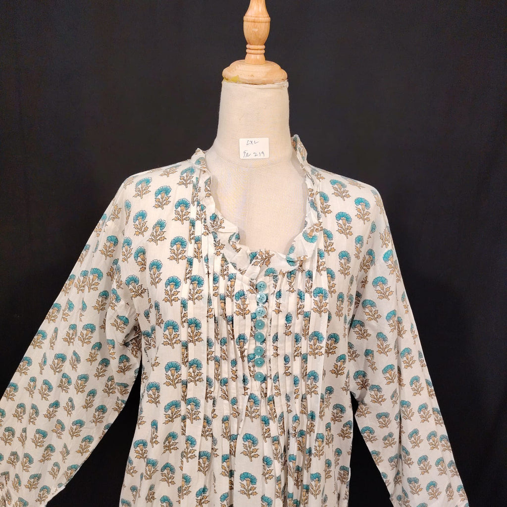 L-XL Sparrow Cotton Printed Dress 57" Long Jalabiya