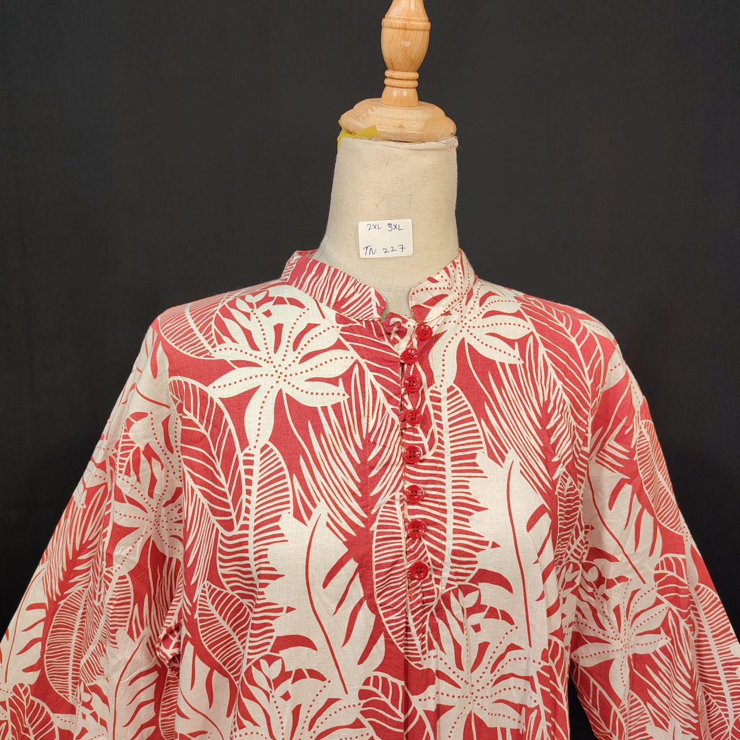 2XL-3XL Sofi Printed Cotton Dress 57" Long Jalabiya
