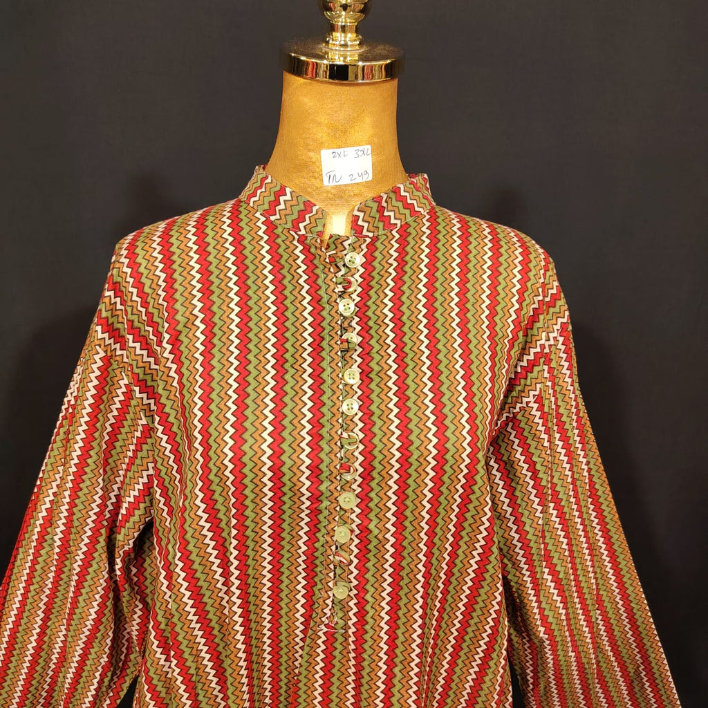 2XL-3XL Sofi Printed Cotton Dress 57" Long Jalabiya