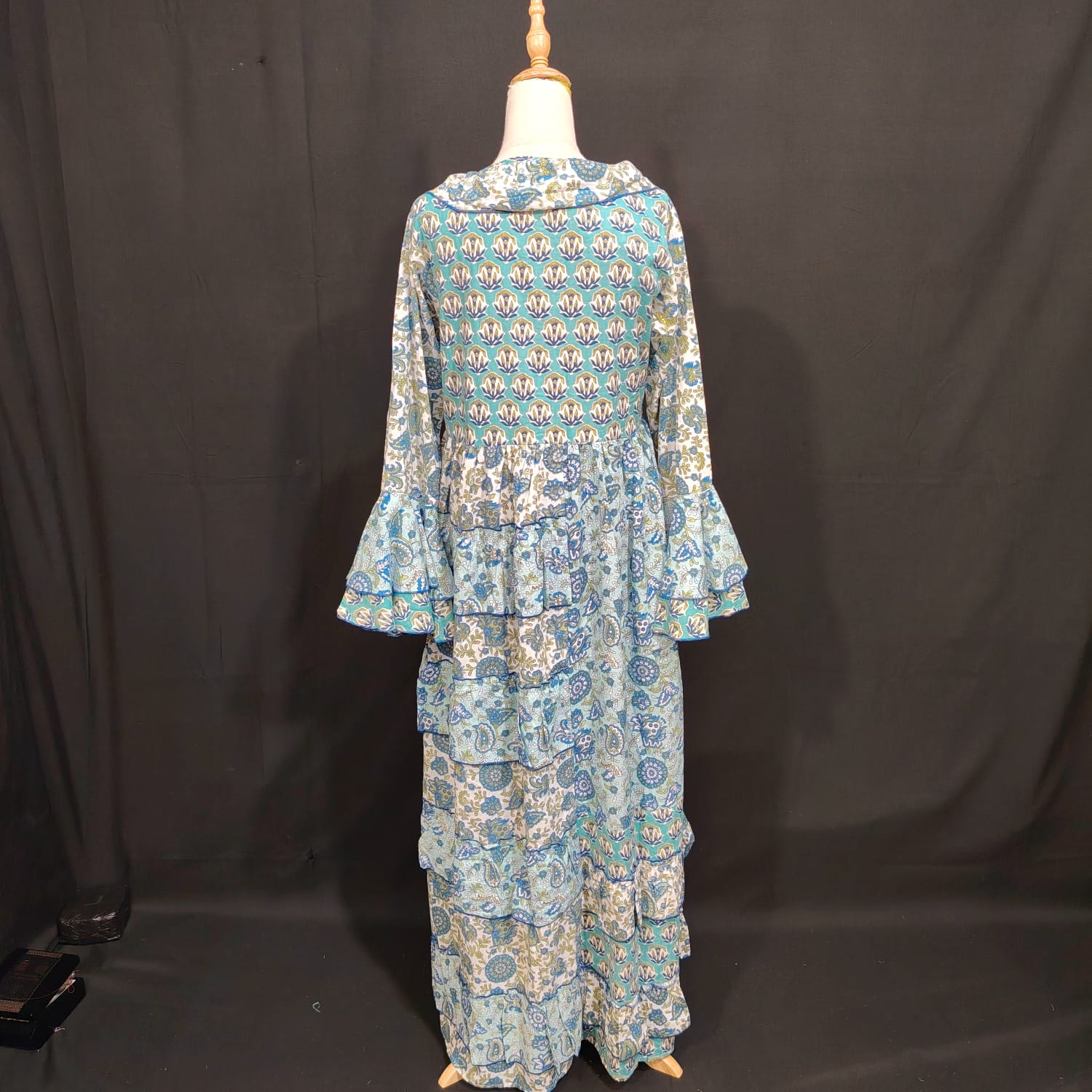 S/M Sabah Printed Cotton Dress 57" Long Jalabiya