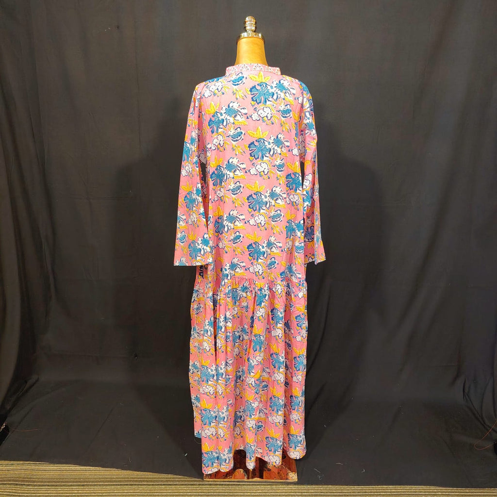 L-XL Safia Cotton Printed Dress 57" Long Jalabiya