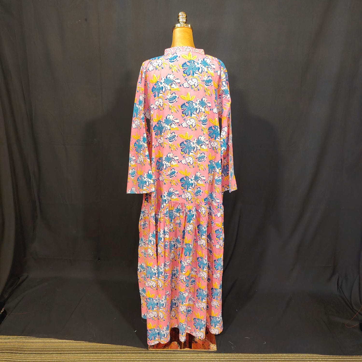 L-XL Safia Cotton Printed Dress 57" Long Jalabiya