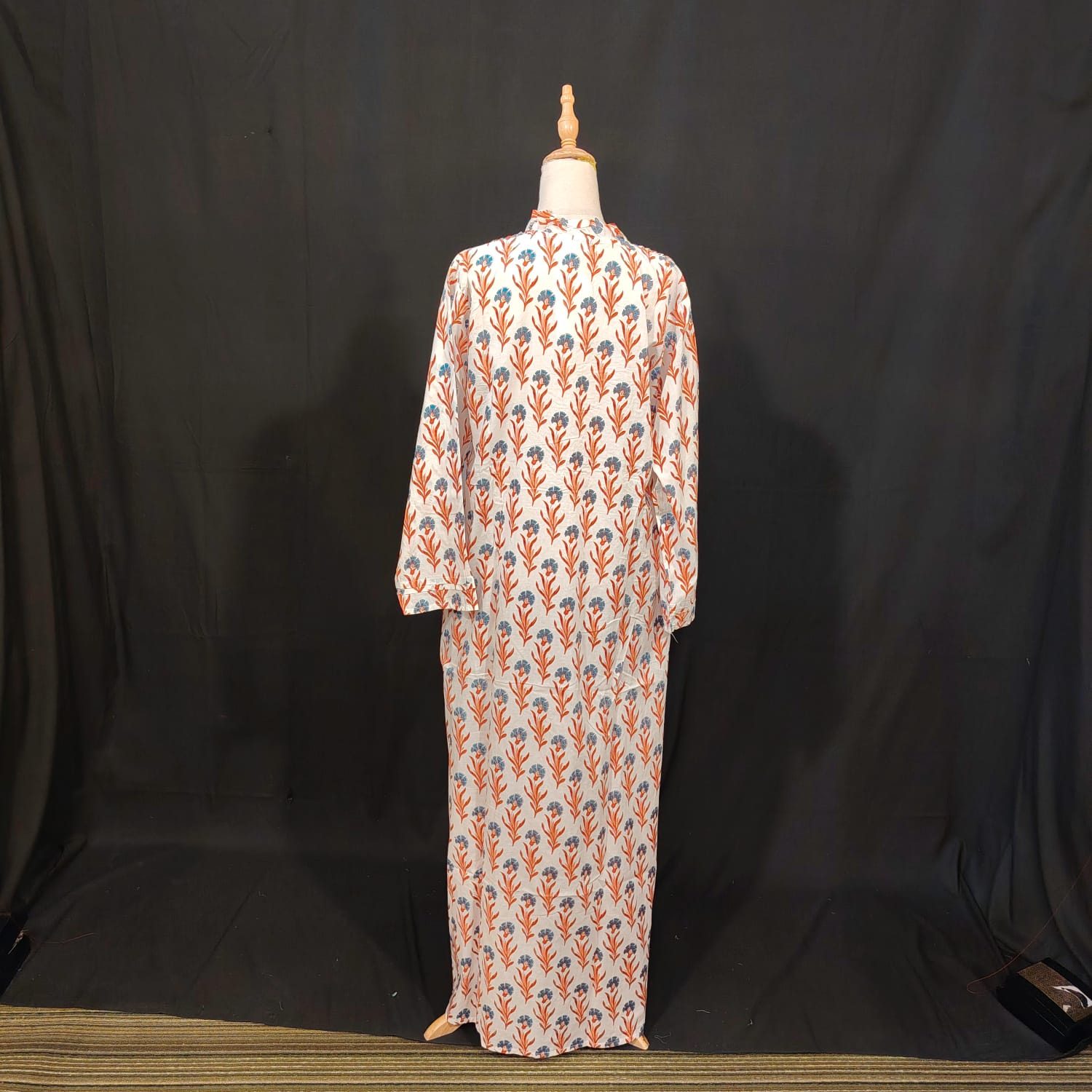 L-XL Sparrow Cotton Printed Dress 57" Long Jalabiya