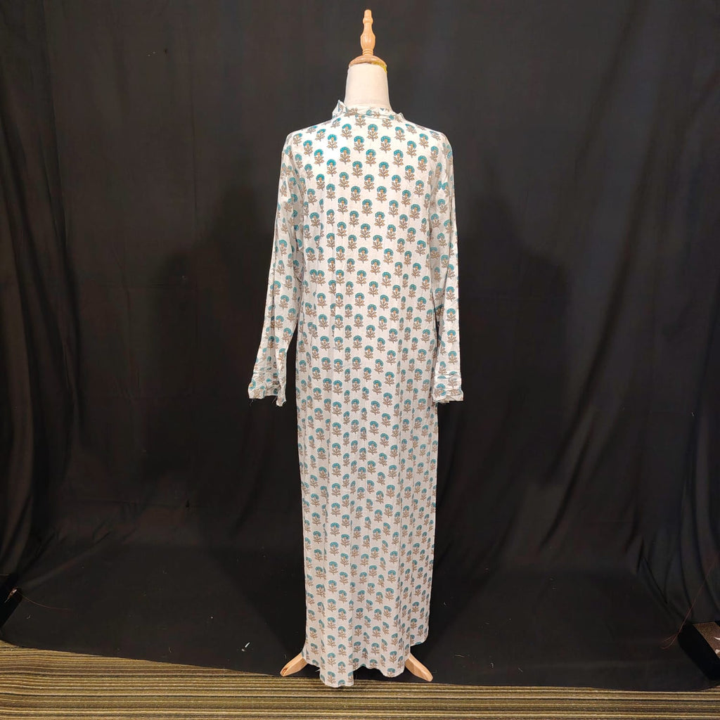 L-XL Sparrow Cotton Printed Dress 57" Long Jalabiya