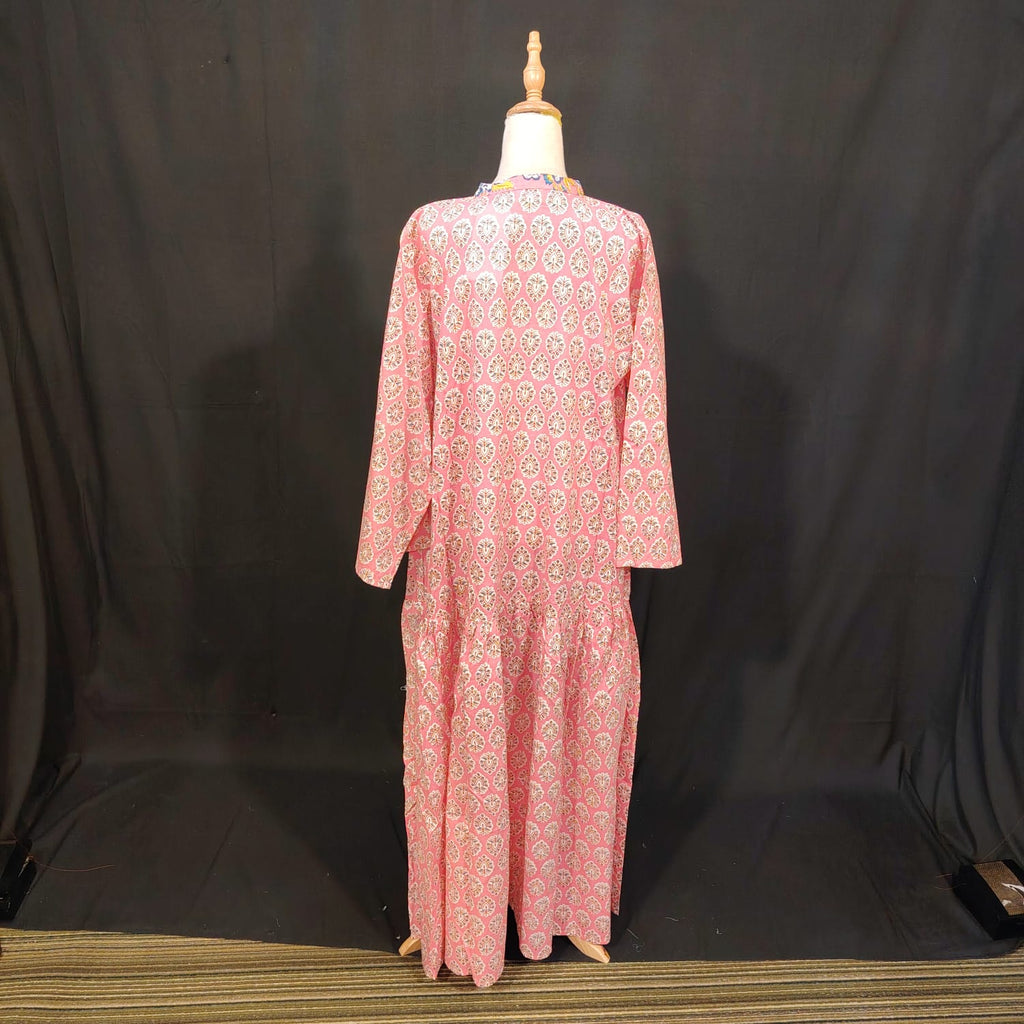 L-XL Safia Cotton Printed Dress 57" Long Jalabiya