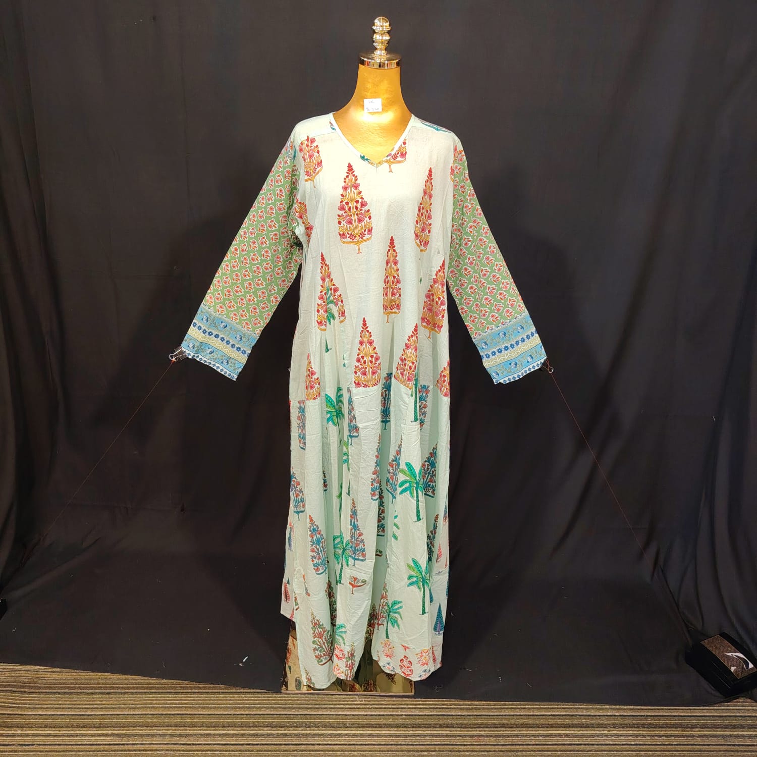 L-XL Special Cotton Printed Dress 57" Long Jalabiya