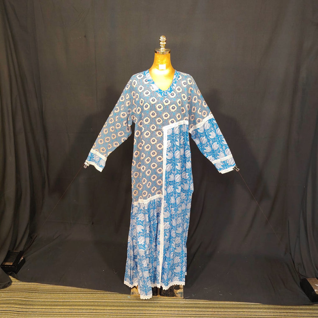 2XL-3XL Special Printed Cotton Dress 57" Long Jalabiya