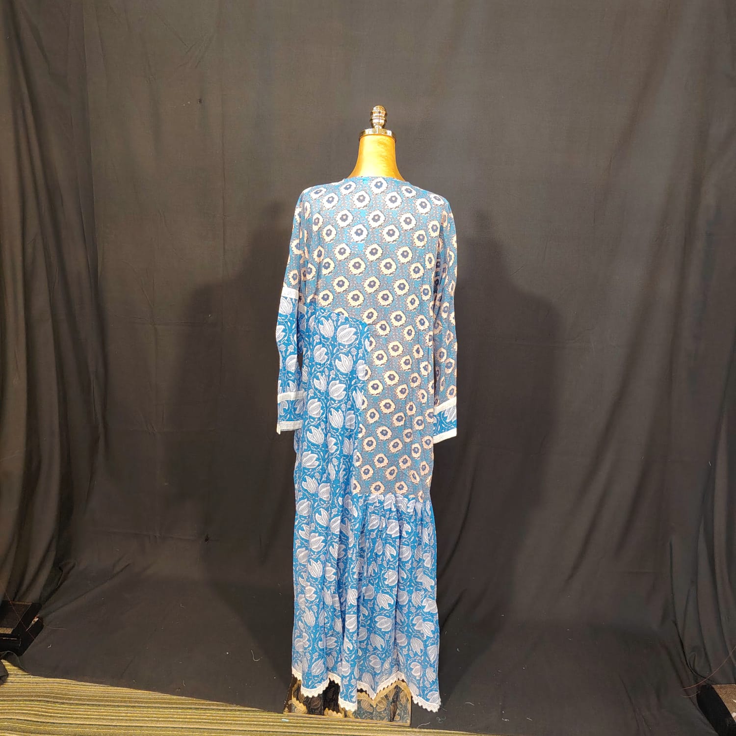 2XL-3XL Special Printed Cotton Dress 57" Long Jalabiya