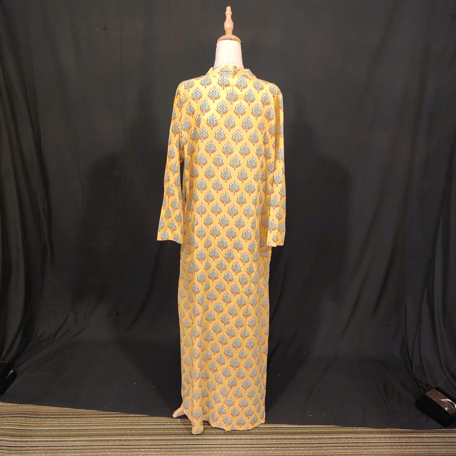 2XL-3XL Teena Printed Cotton Dress 57" Long Jalabiya