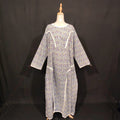 2XL-3XL Wisal Printed Cotton Dress 57" Long Jalabiya