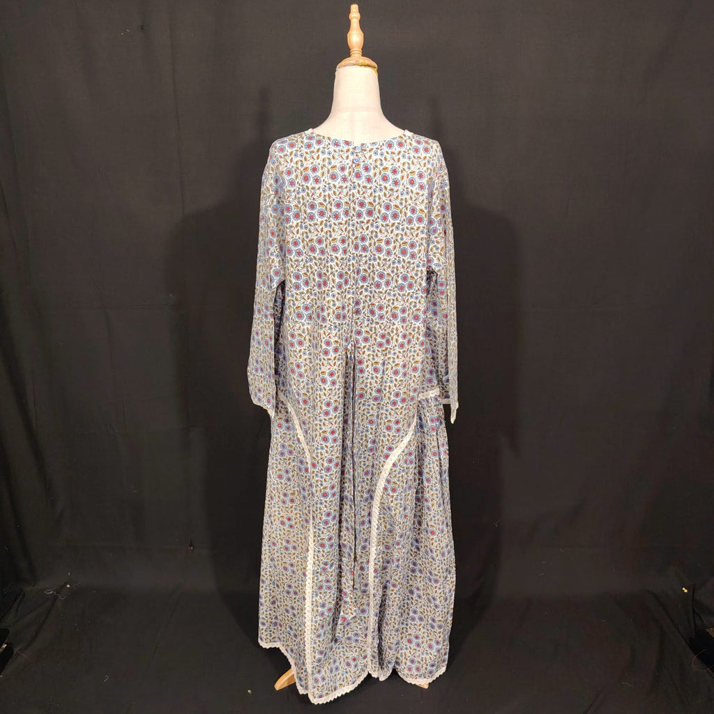 2XL-3XL Wisal Printed Cotton Dress 57" Long Jalabiya