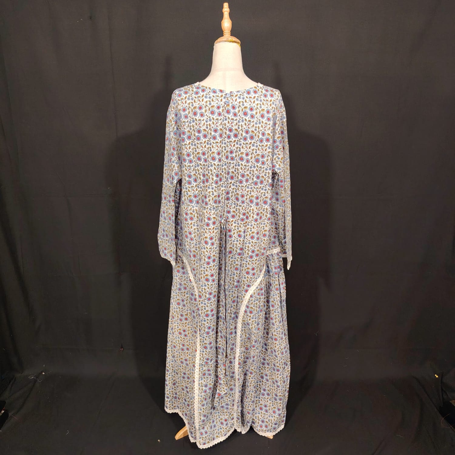2XL-3XL Wisal Printed Cotton Dress 57" Long Jalabiya