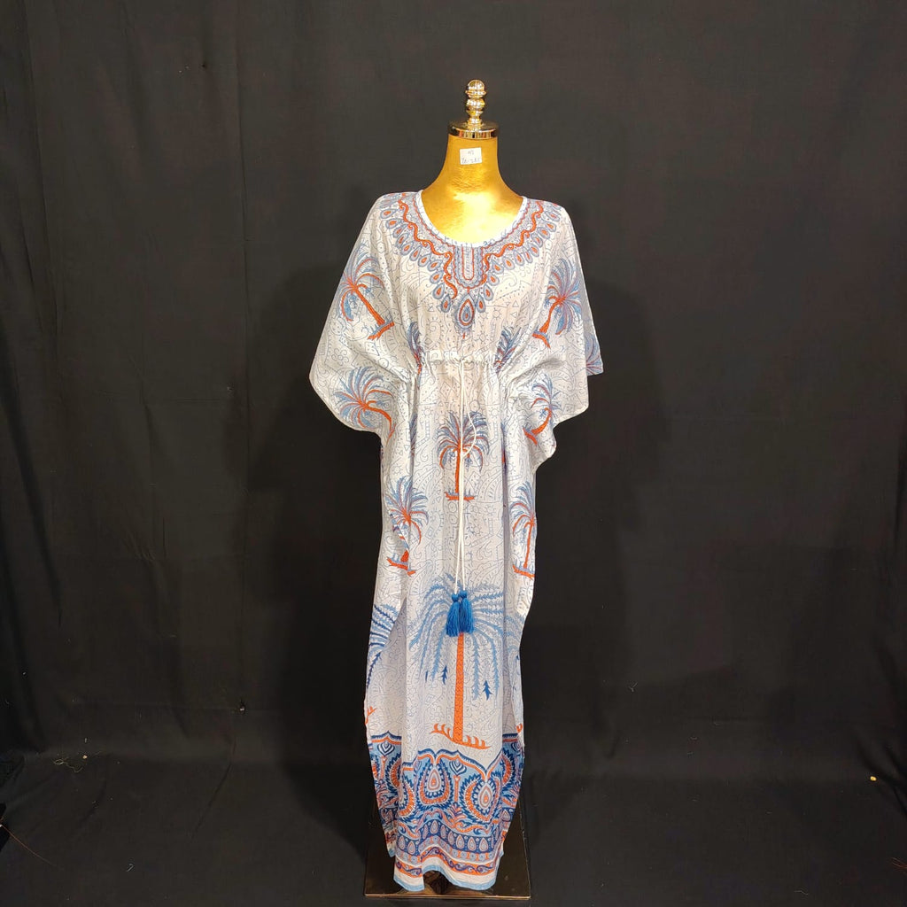 Free size Farasah Printed Cotton Dress 57" Long Jalabiya