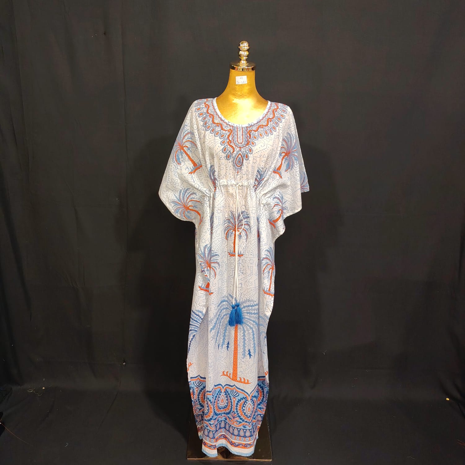 Free size Farasah Printed Cotton Dress 57" Long Jalabiya
