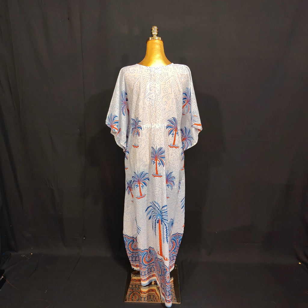Free size Farasah Printed Cotton Dress 57" Long Jalabiya