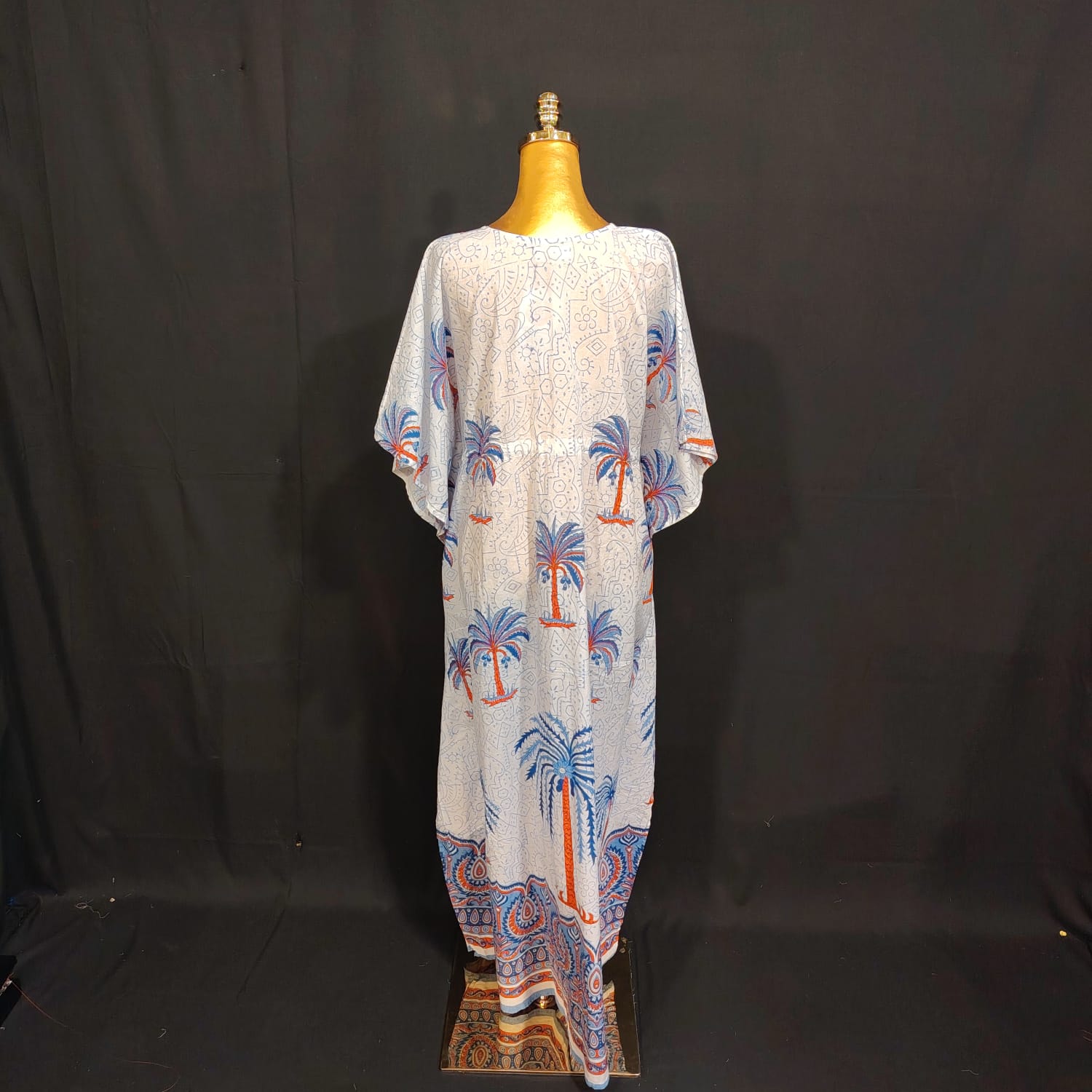 Free size Farasah Printed Cotton Dress 57" Long Jalabiya