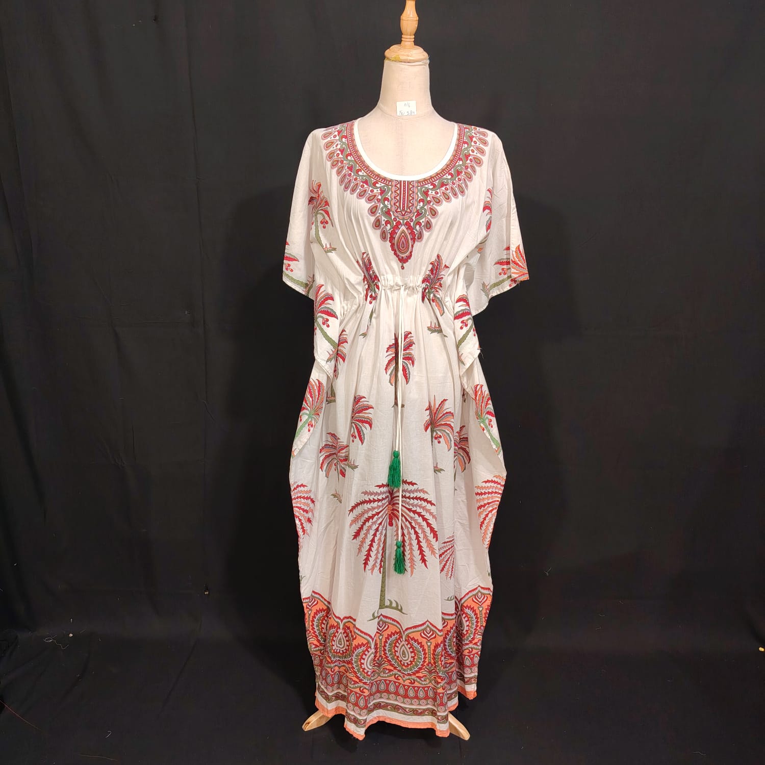 Free size Farasah Printed Cotton Dress 57" Long Jalabiya