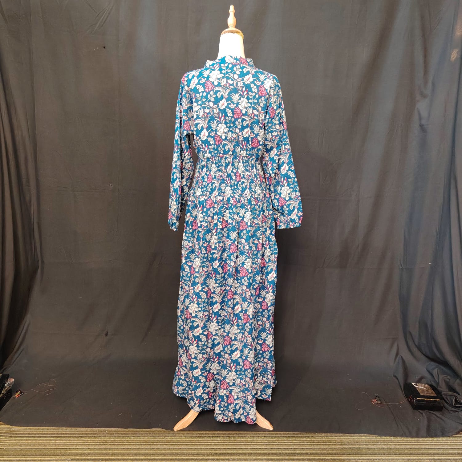 S-M Yuasa Cotton Printed Dress 57" Long Jalabiya
