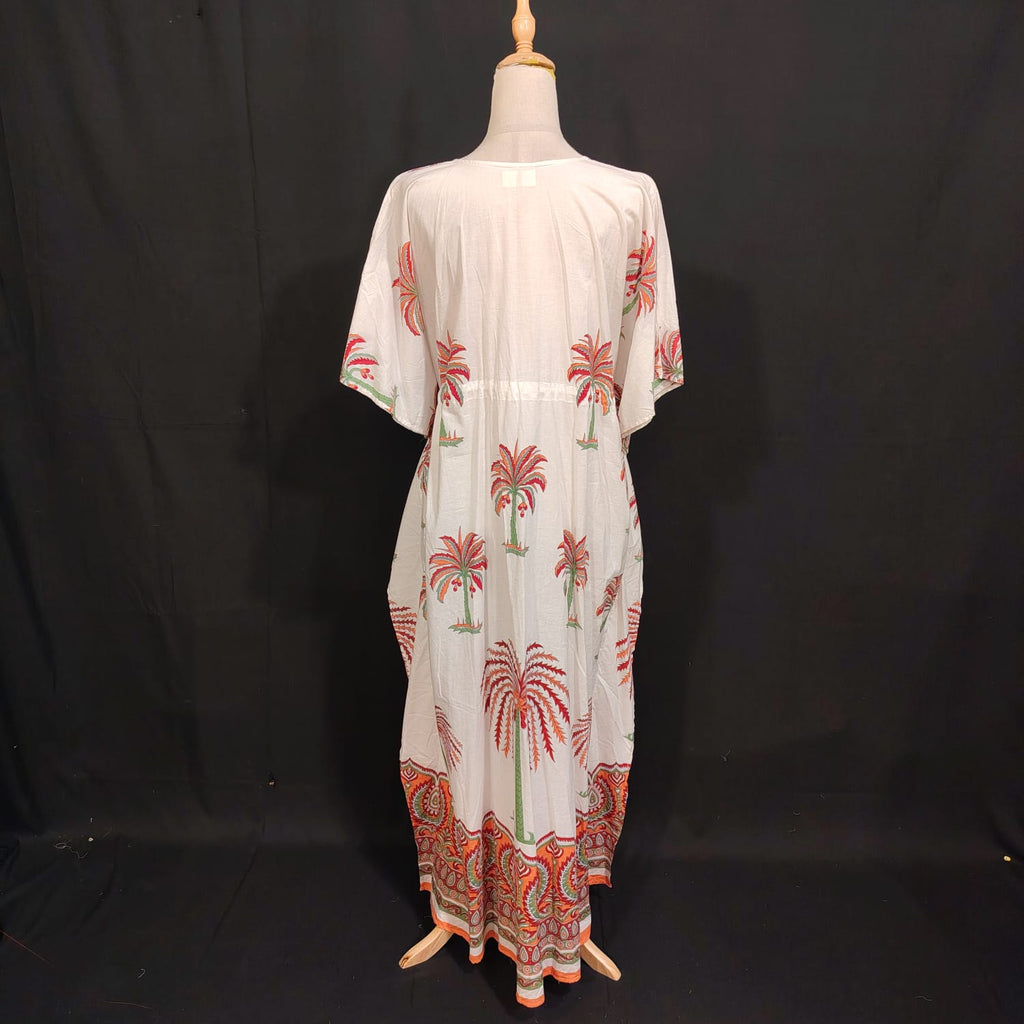 Free size Farasah Printed Cotton Dress 57" Long Jalabiya