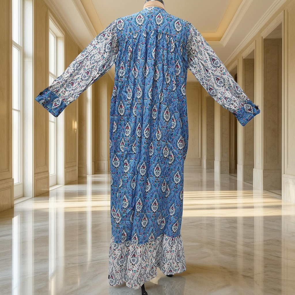 2XL-3XL Yamana With Sheila Printed Cotton Dress 57" Long Jalabiya