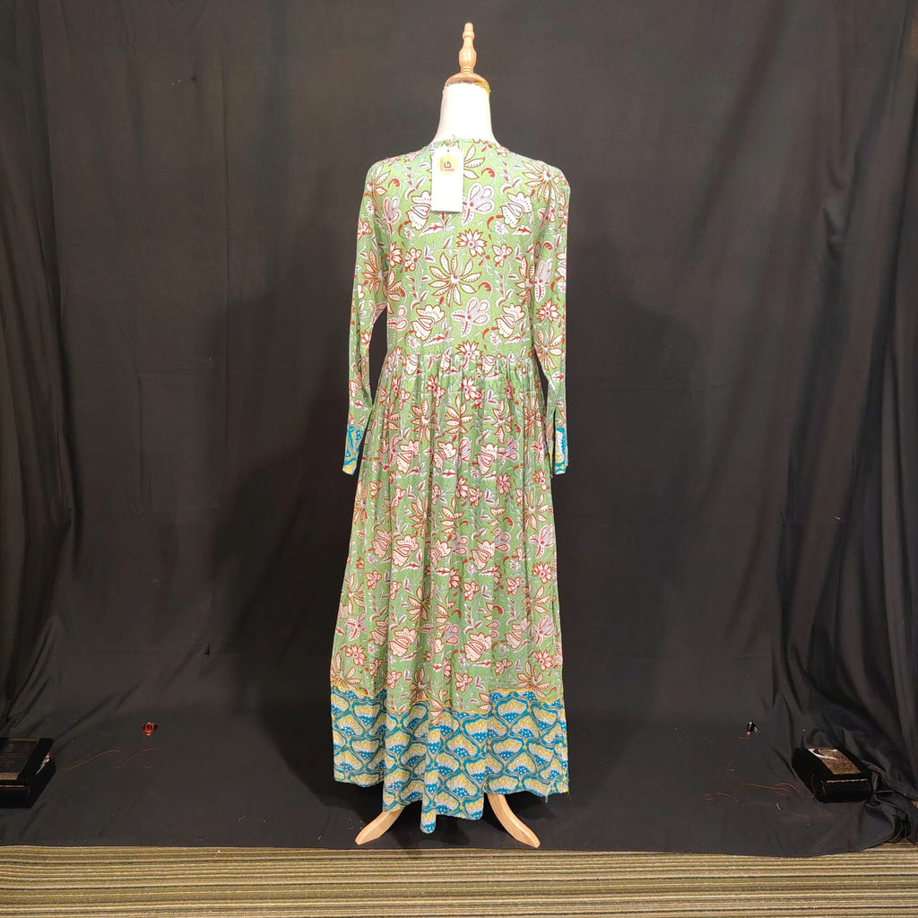 S-M Zaria Cotton Printed Dress 57" Long Jalabiya