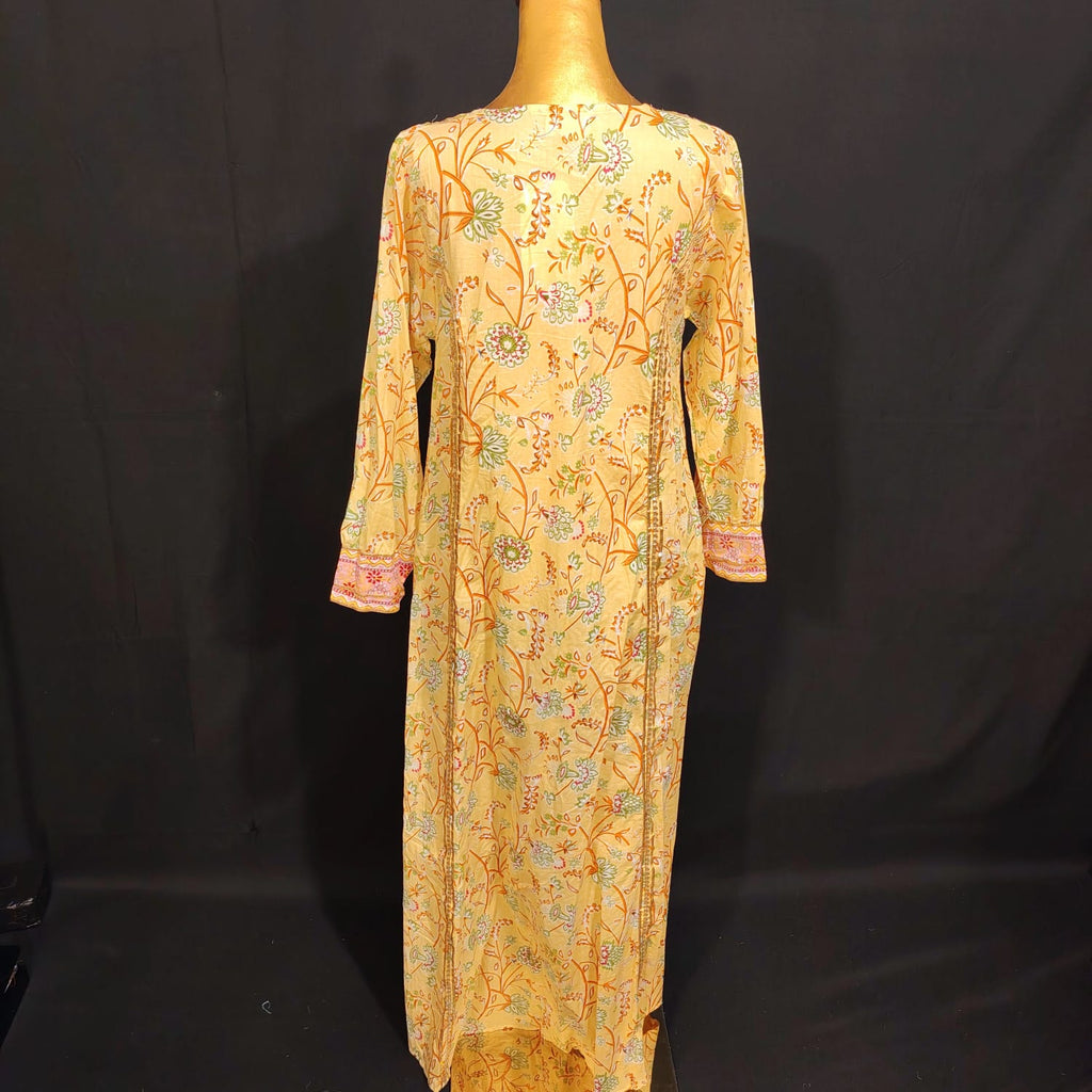 S/M Zayla Printed Cotton Dress 57" Long Jalabiya