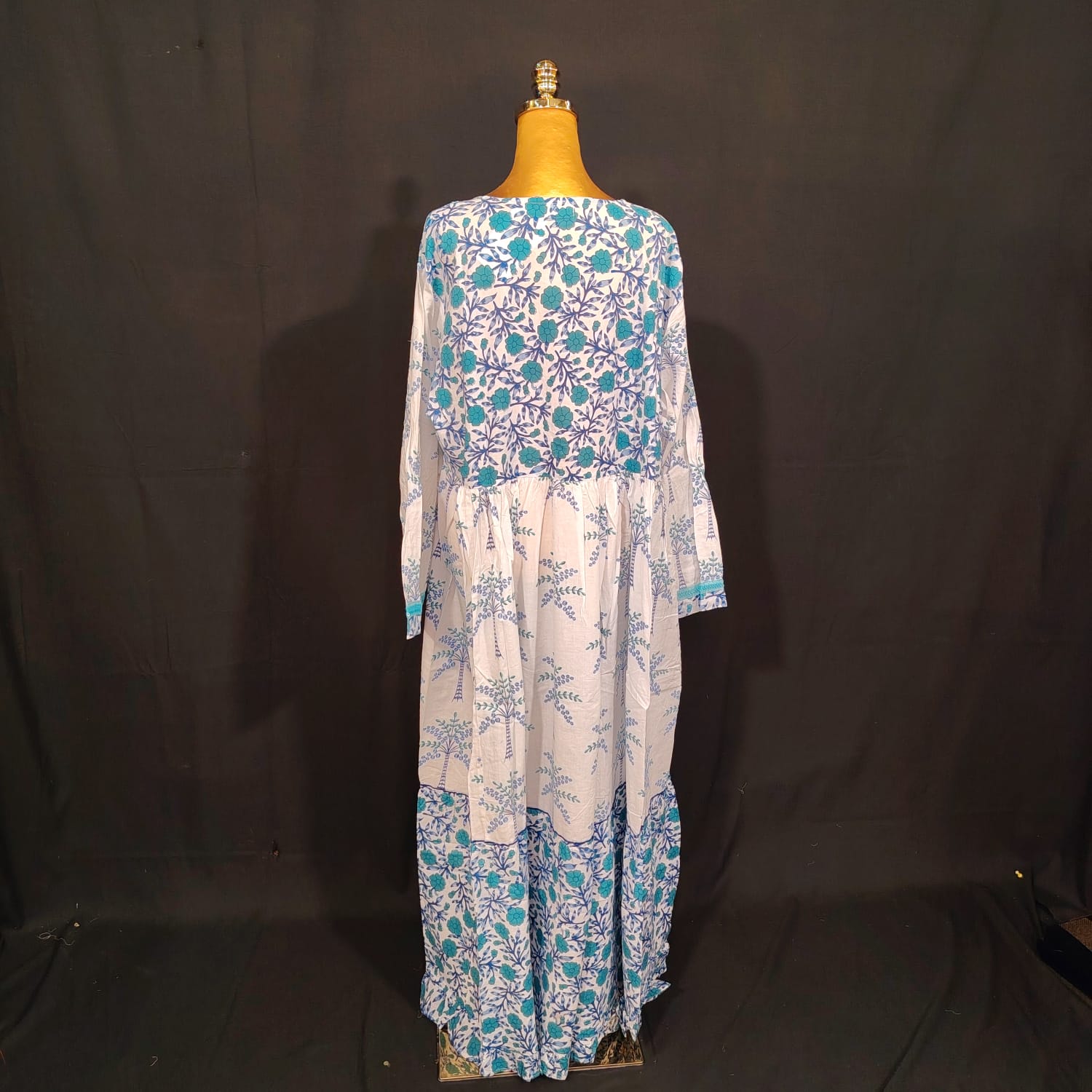 4XL-5XL Zahida Printed Cotton Dress 57" Long Jalabiya